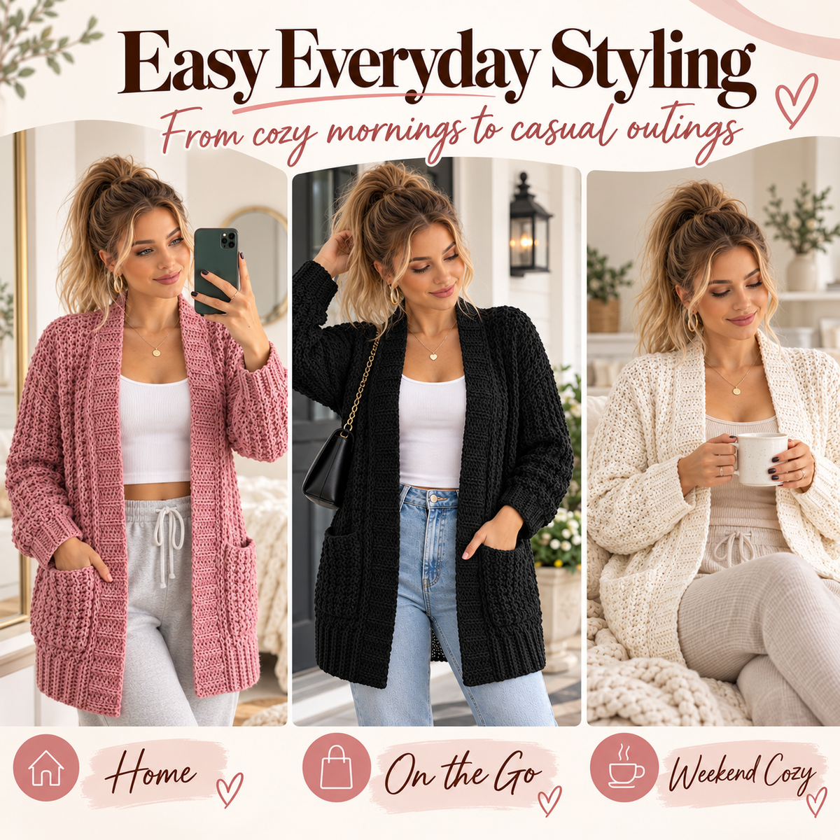 Long Crochet Cardigan Pattern PDF | Easy Pocket Cardigan for Women | Oversized Open Front Sweater | XSā5XL | US Terms