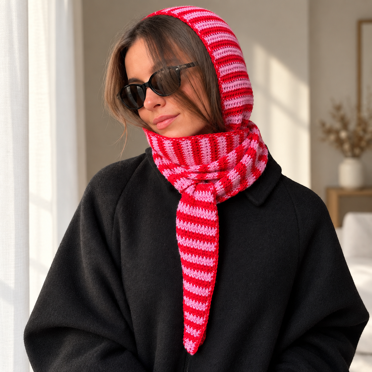Mila Hood Scarf Crochet Pattern PDF | Hooded Scarf Crochet Pattern | Striped Crochet Hood & Neck Warmer | Cozy Winter Accessory | Digital Download