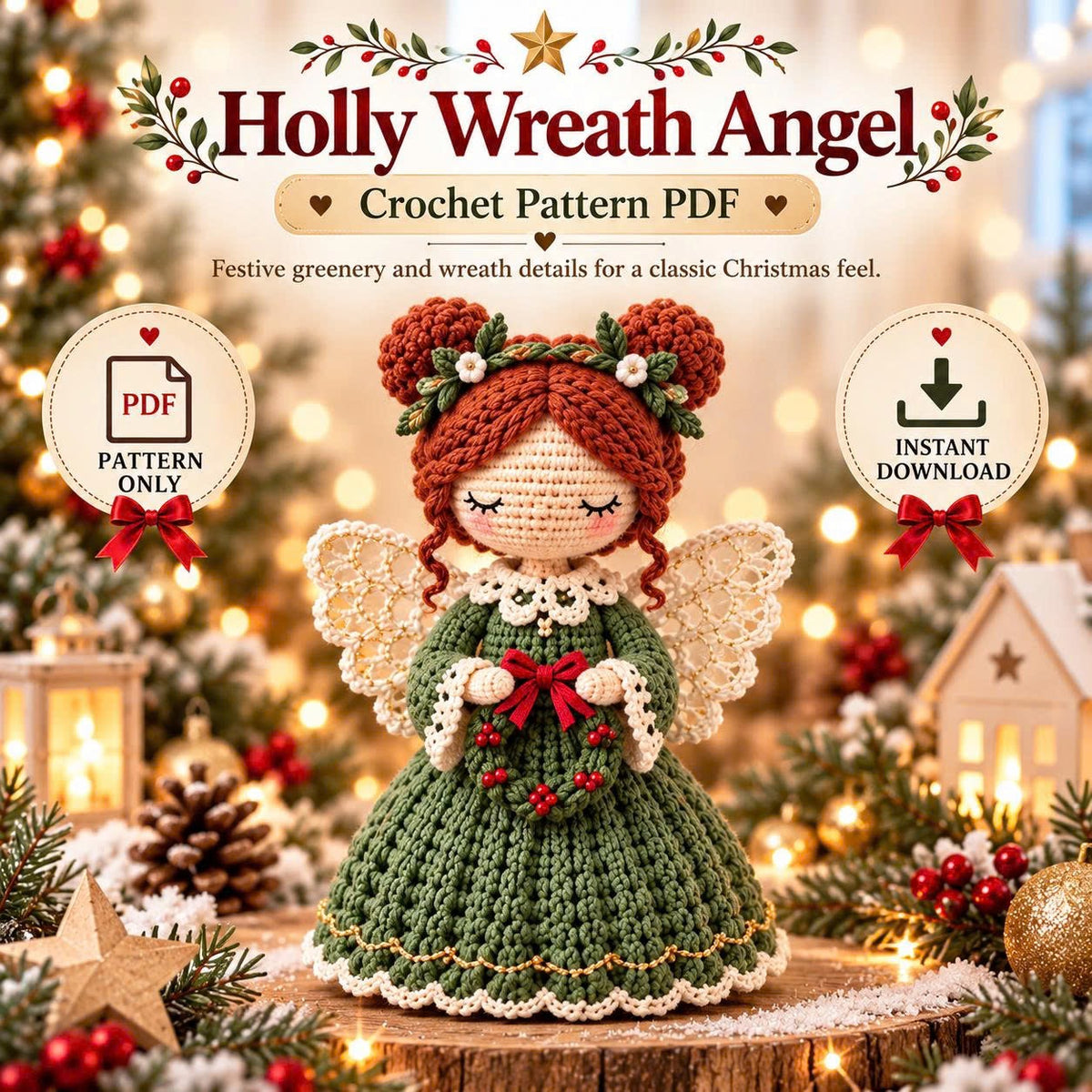 7-in-1 Christmas Angel Crochet Pattern Bundle PDF | Amigurumi Angel Dolls & Holiday Decor | English + German Digital Download