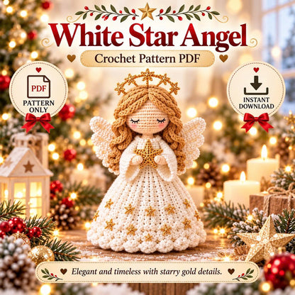 7-in-1 Christmas Angel Crochet Pattern Bundle PDF | Amigurumi Angel Dolls & Holiday Decor | English + German Digital Download