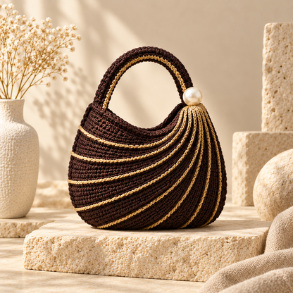 Wavy Handbag Crochet Pattern PDF | Textured Shoulder Bag Crochet Pattern | Easy DIY Purse with Video Tutorial | Beginner Friendly | Instant Download