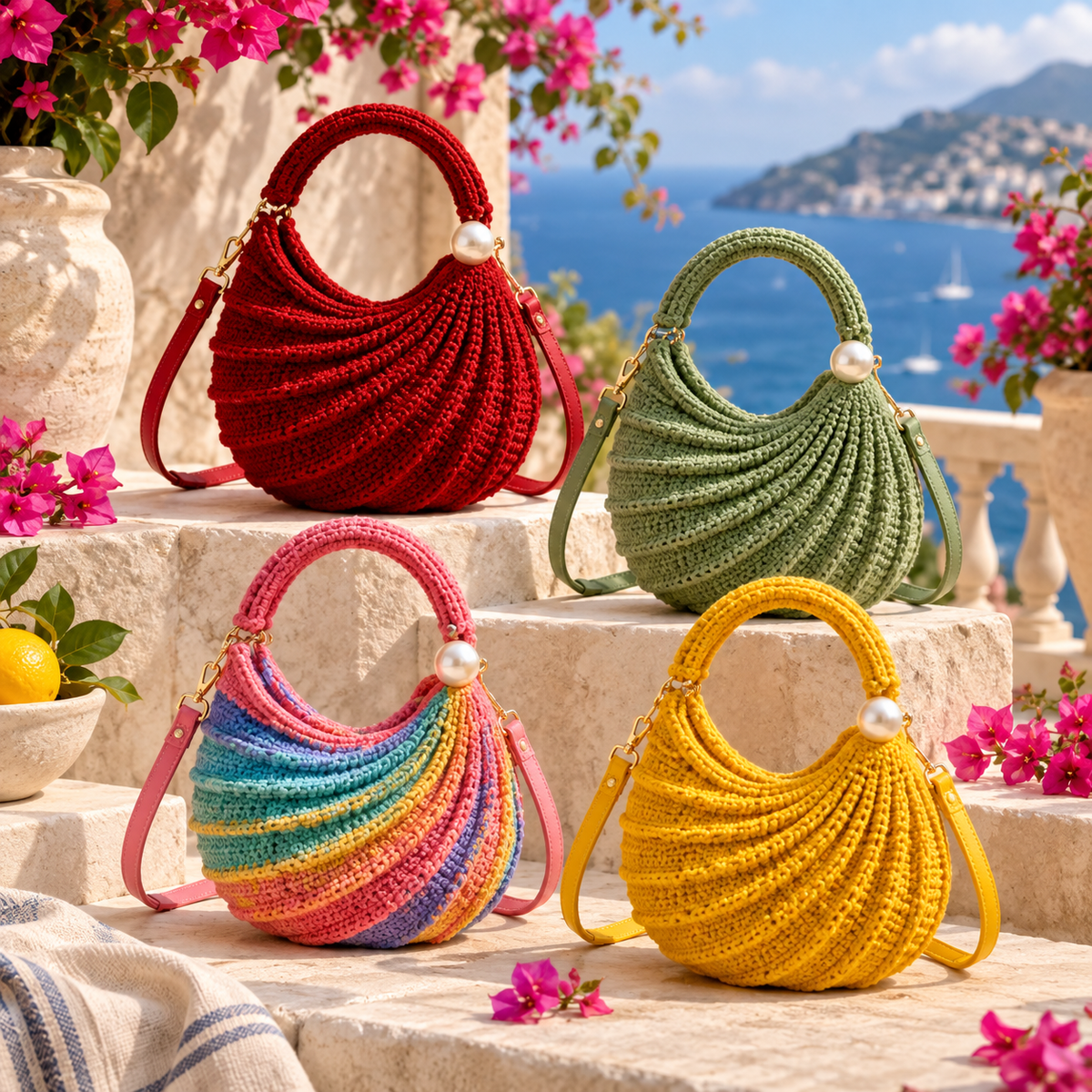 Wavy Handbag Crochet Pattern PDF | Textured Shoulder Bag Crochet Pattern | Easy DIY Purse with Video Tutorial | Beginner Friendly | Instant Download