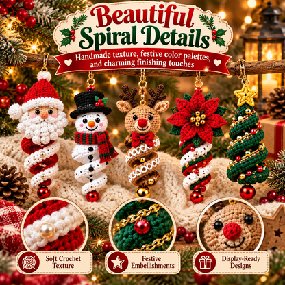 60+ Crochet Spiral Pattern Bundle PDF | Christmas Hanging Ornaments | Wind Spinner Crochet Decor | Instant Download