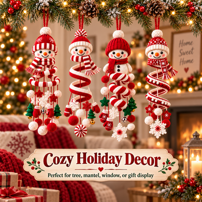 Snowman Spiral Hanging Crochet Pattern PDF | Christmas Snowman Ornament | Winter Amigurumi Mobile | Holiday Hanging Decor