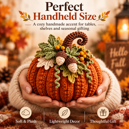 Woodland Pumpkin Crochet Pattern PDF | Acorn, Leaves & Curly Vine Fall Decor | Thanksgiving Autumn Centerpiece | Digital Download