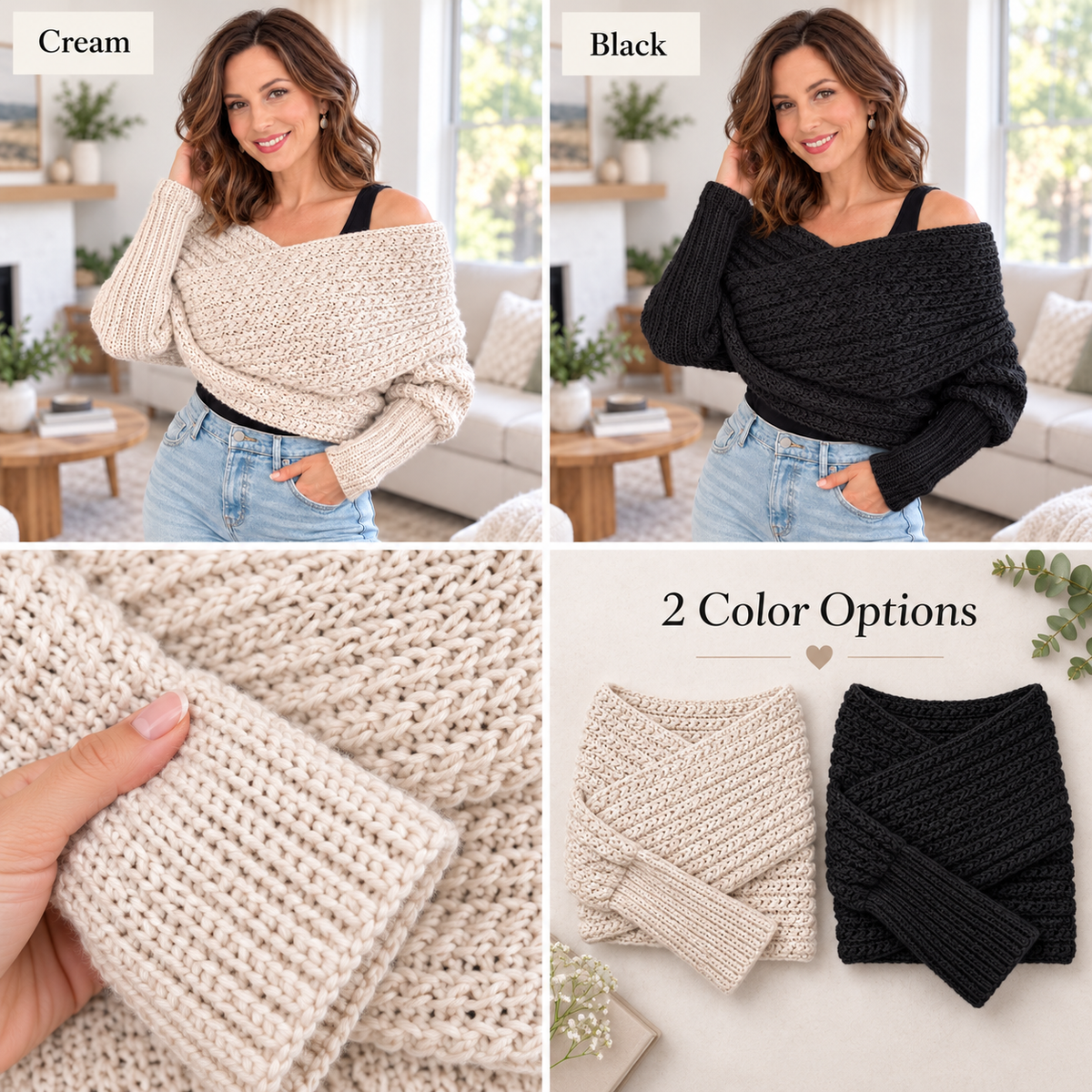 Sweater Scarf Crochet Pattern PDF | Scarf with Sleeves Crochet Pattern | Women’s Cozy Shrug & Wrap | Intermediate Crochet Pattern | Digital Download