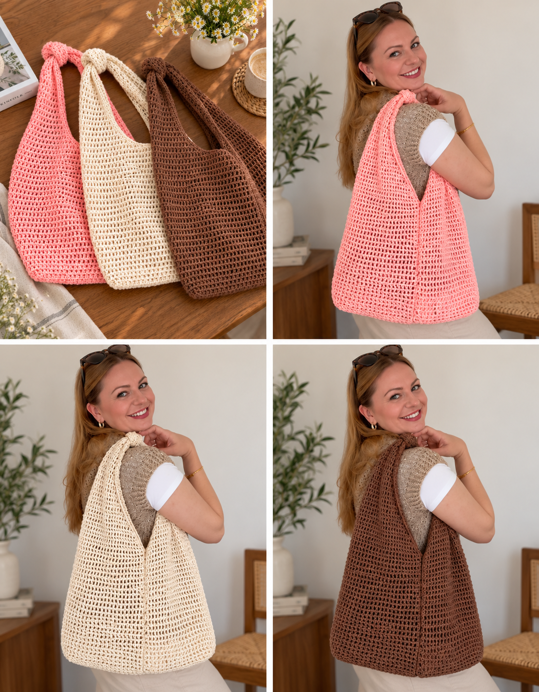 Everyday Crochet Tote Bag Pattern PDF | Easy Mesh Market Bag Crochet Pattern | Reusable Shoulder Bag | Beginner Friendly Crochet Pattern | Digital Download