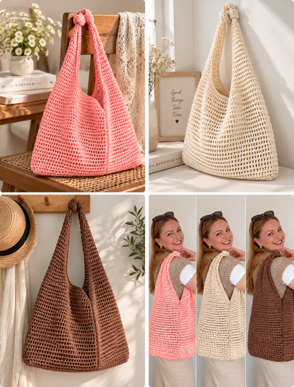 Everyday Crochet Tote Bag Pattern PDF | Easy Mesh Market Bag Crochet Pattern | Reusable Shoulder Bag | Beginner Friendly Crochet Pattern | Digital Download