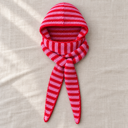 Mila Hood Scarf Crochet Pattern PDF | Hooded Scarf Crochet Pattern | Striped Crochet Hood & Neck Warmer | Cozy Winter Accessory | Digital Download