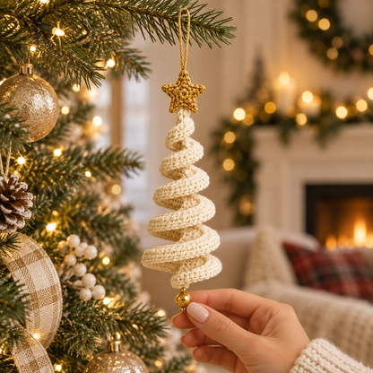 Crochet Christmas Tree Pattern PDF | Spiral Hanging Ornament Pattern | 3 Holiday Tree Styles | Christmas Crochet Decor | Digital Download