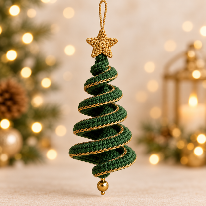 Crochet Christmas Tree Pattern PDF | Spiral Hanging Ornament Pattern | 3 Holiday Tree Styles | Christmas Crochet Decor | Digital Download