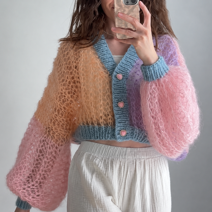 Lace Mohair Cardigan Crochet Pattern PDF | Fluffy Oversized V-Neck Cardigan | Women’s Crochet Sweater Pattern | Digital Download