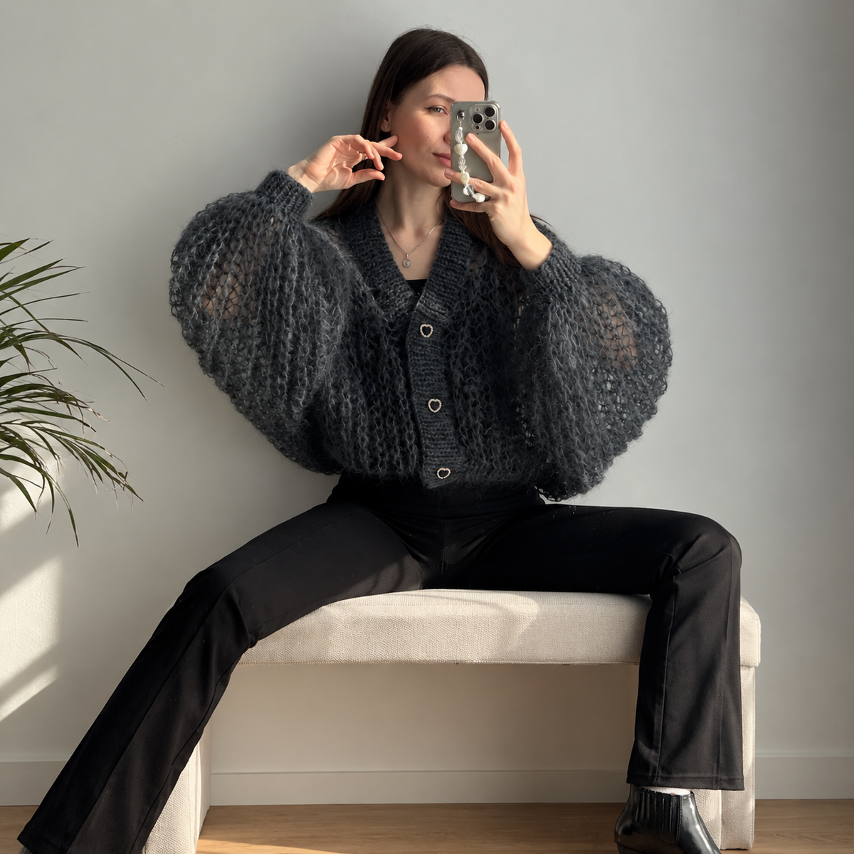Lace Mohair Cardigan Crochet Pattern PDF | Fluffy Oversized V-Neck Cardigan | Women’s Crochet Sweater Pattern | Digital Download