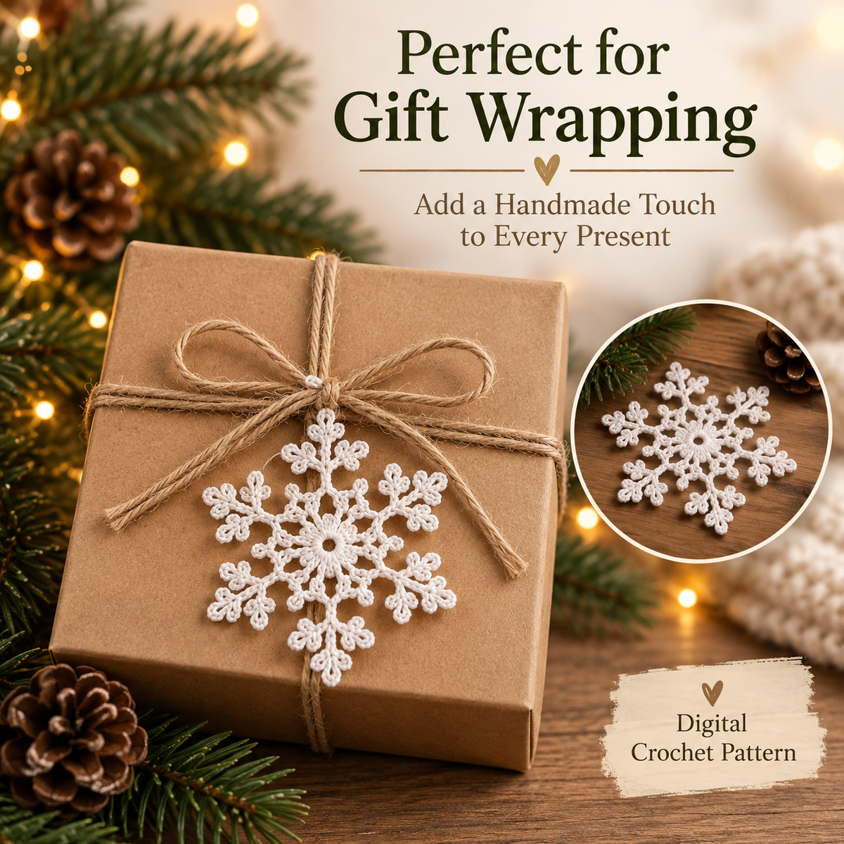 Crochet Snowflake Ornament Pattern PDF | Christmas Tree Decoration | Holiday Hanging Decor | Beginner Friendly Crochet Pattern