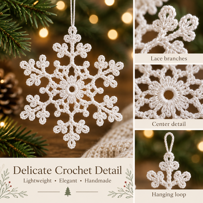 Crochet Snowflake Ornament Pattern PDF | Christmas Tree Decoration | Holiday Hanging Decor | Beginner Friendly Crochet Pattern