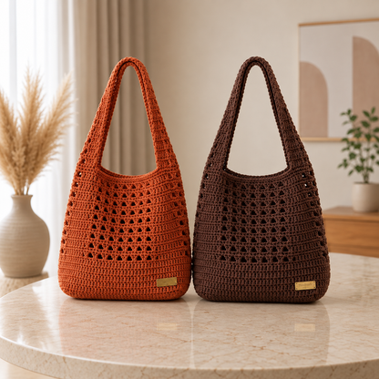 Boho Crochet Shoulder Bag Pattern PDF | Granny Stitch Tote Bag | Crochet Purse & Everyday Handbag Pattern | Instant Digital Download