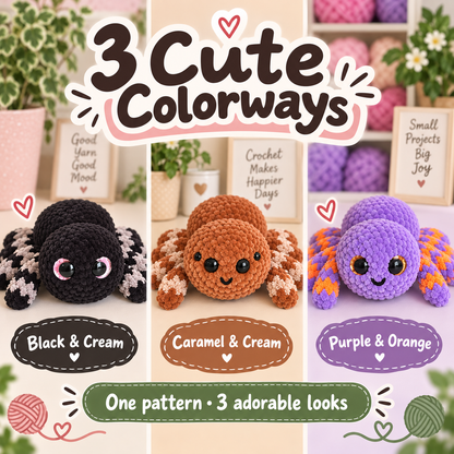 No-Sew Fidget Spider Crochet Pattern PDF | Weighted Amigurumi Spider with Optional Snapping Legs | Cute Halloween Plush Pattern | Digital Download