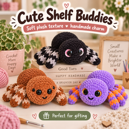 No-Sew Fidget Spider Crochet Pattern PDF | Weighted Amigurumi Spider with Optional Snapping Legs | Cute Halloween Plush Pattern | Digital Download