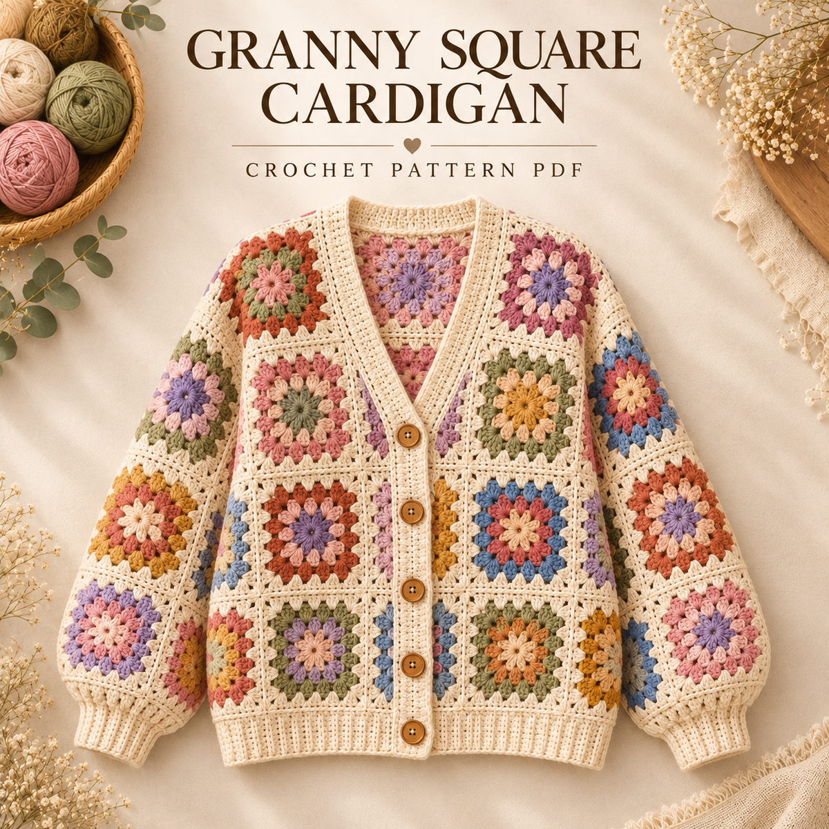 Granny Square Vest Crochet Pattern PDF | Boho Layering Vest | Digital Download