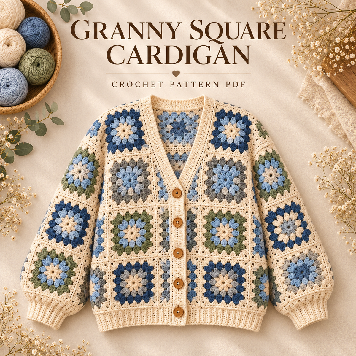 Granny Square Vest Crochet Pattern PDF | Boho Layering Vest | Digital Download