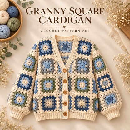 Granny Square Vest Crochet Pattern PDF | Boho Layering Vest | Digital Download