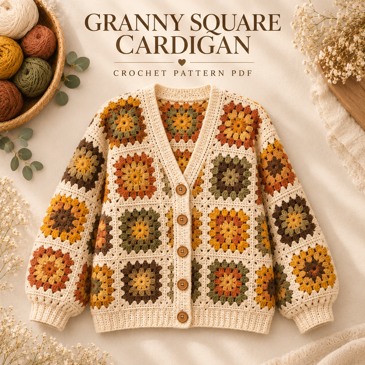 Granny Square Vest Crochet Pattern PDF | Boho Layering Vest | Digital Download