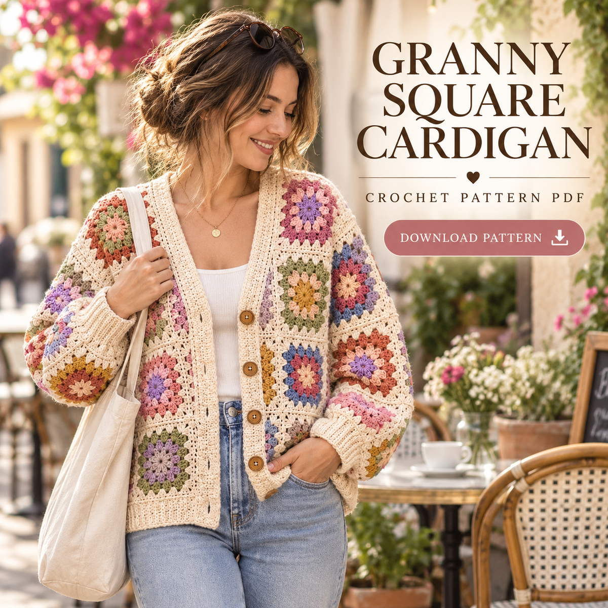 Granny Square Vest Crochet Pattern PDF | Boho Layering Vest | Digital Download
