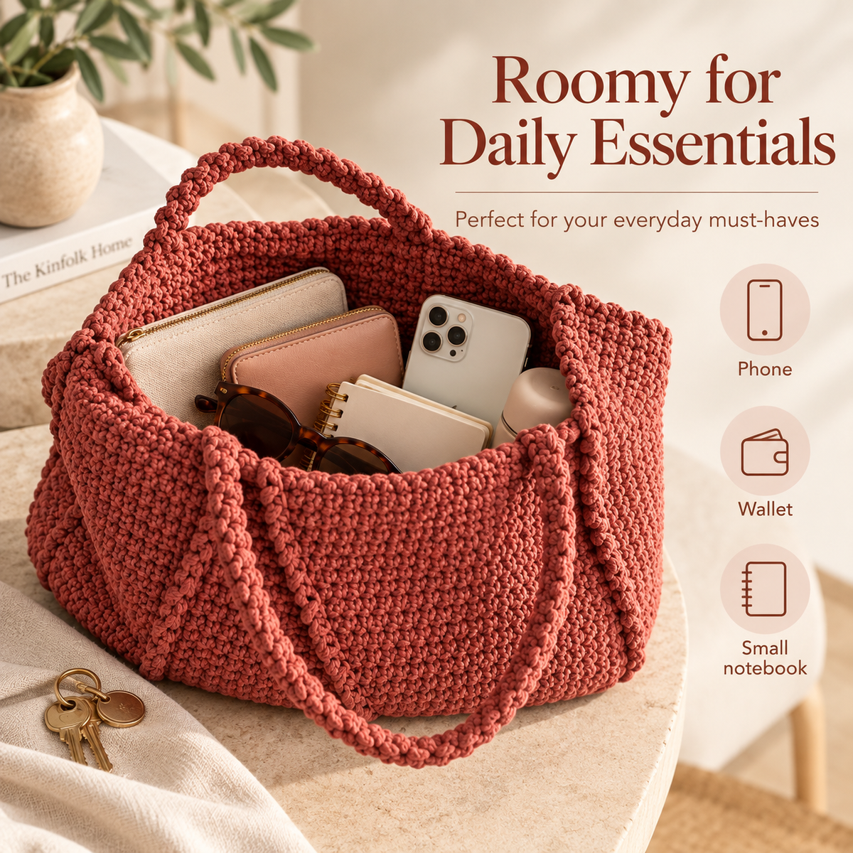 Crochet Tote Bag Pattern PDF | Everyday Shoulder Bag | Handmade Market & Summer Purse | Easy Crochet Bag Digital Download