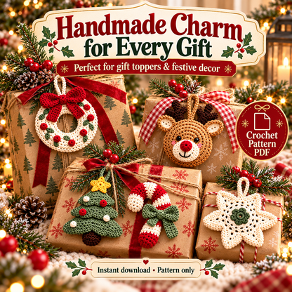 10-in-1 Christmas Crochet Ornament Pattern Bundle PDF | Santa, Reindeer, Penguin, Tree & Holiday Decorations | Digital Download