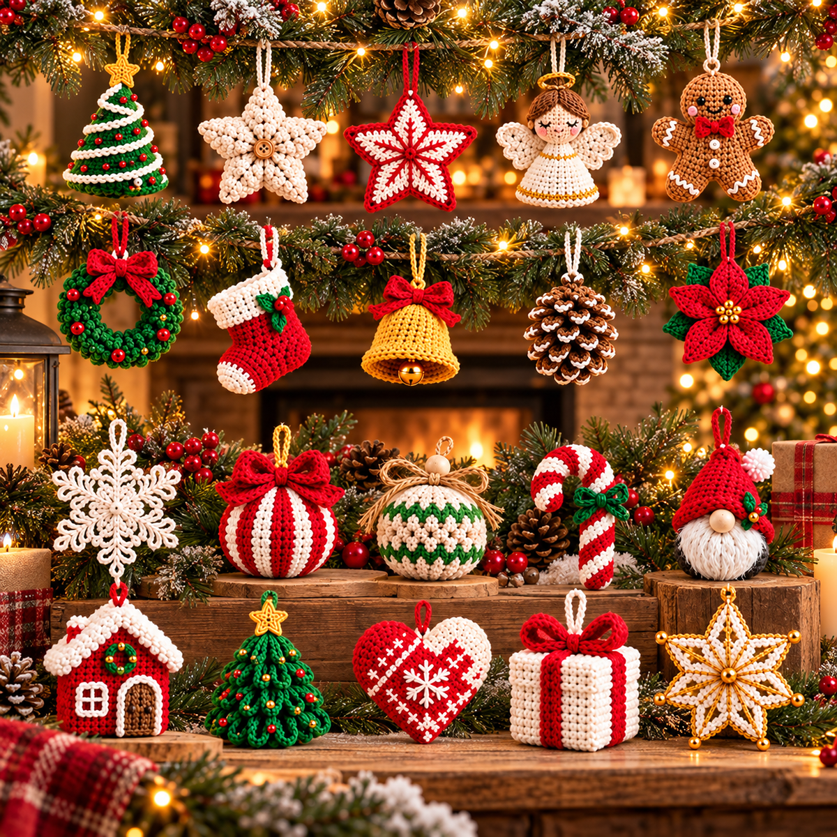 20 Christmas Ornament Crochet Patterns PDF | Stars, Angel, Gnome & Holiday Decor Bundle