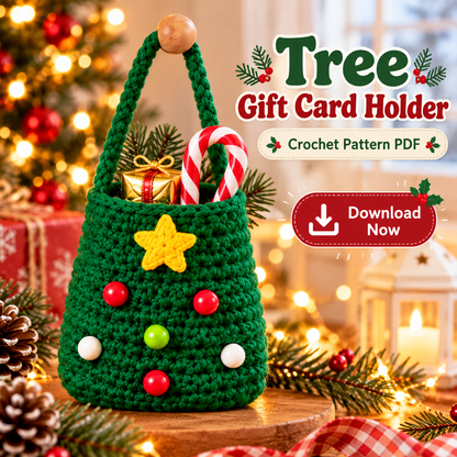 4-in-1 Christmas Crochet Treat Bag Pattern PDF | Santa Reindeer Tree Snowman Candy Bags