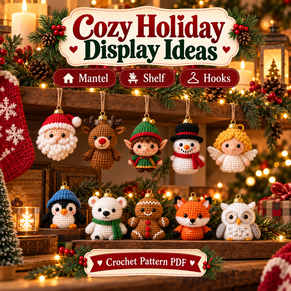 20-in-1 Christmas Crochet Ornament Pattern Bundle | Mini Amigurumi Baubles & Holiday Characters | Beginner Friendly PDF Download