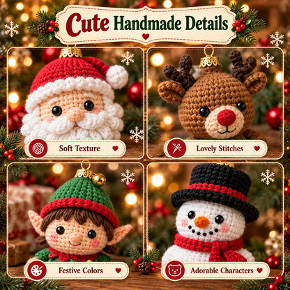 20-in-1 Christmas Crochet Ornament Pattern Bundle | Mini Amigurumi Baubles & Holiday Characters | Beginner Friendly PDF Download