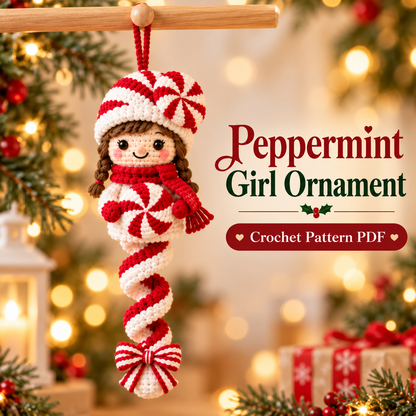 5 Christmas Spiral Ornament Crochet Patterns PDF | Santa, Mrs Claus, Elf, Peppermint Girl & Snowman