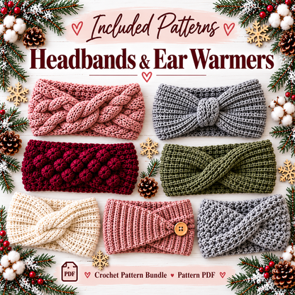 50 Winter Crochet Patterns Bundle PDF | Scarves, Mittens, Gloves, Cowls & Headbands | Cozy Accessories Digital Download