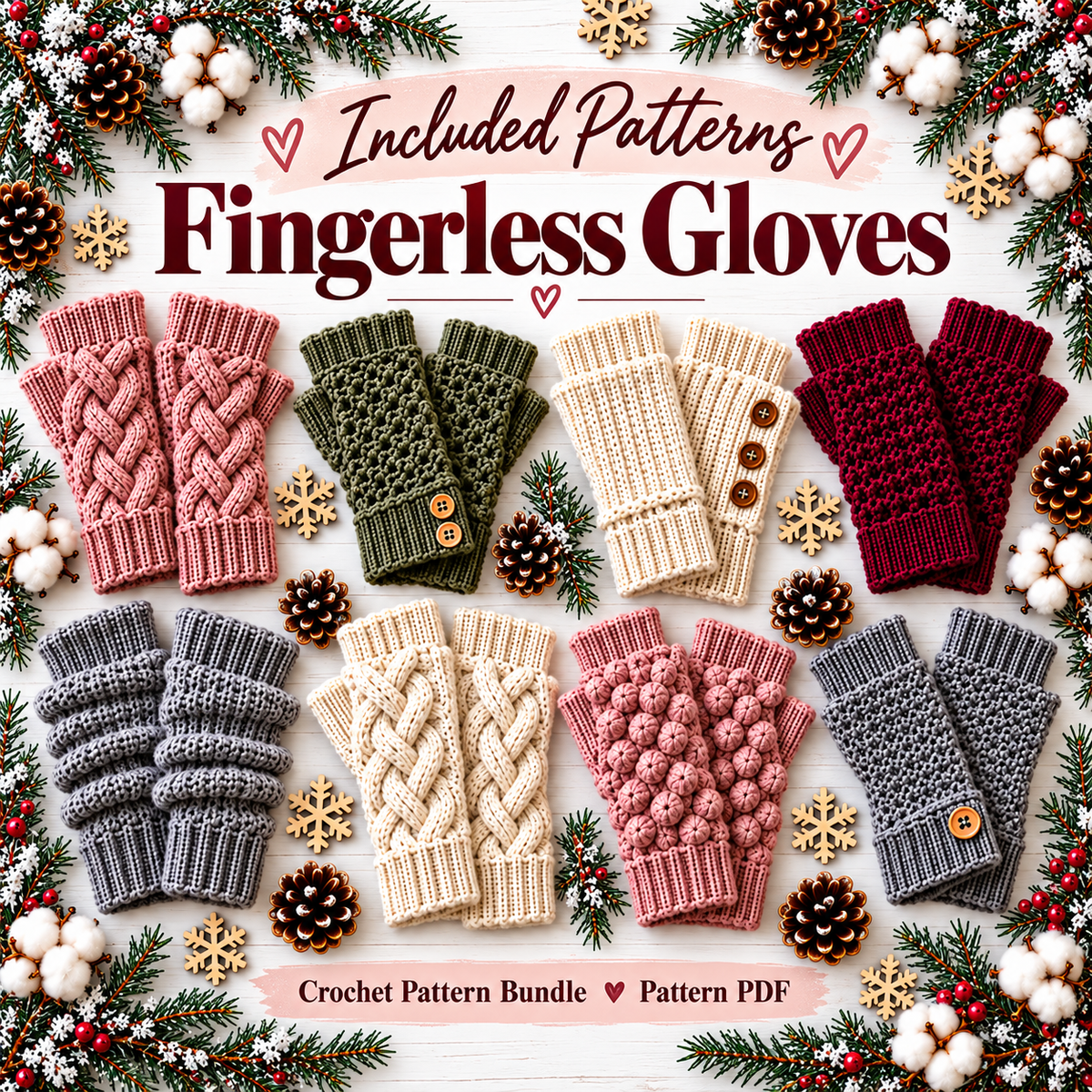 50 Winter Crochet Patterns Bundle PDF | Scarves, Mittens, Gloves, Cowls & Headbands | Cozy Accessories Digital Download