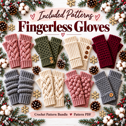 50 Winter Crochet Patterns Bundle PDF | Scarves, Mittens, Gloves, Cowls & Headbands | Cozy Accessories Digital Download