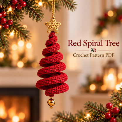 5-in-1 Holiday Ornament Crochet Pattern PDF | 3D Spiral Christmas Tree & Pumpkin Patterns