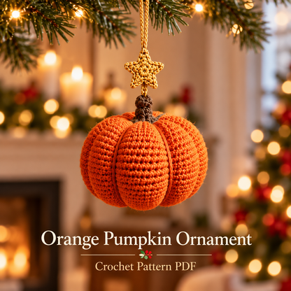 5-in-1 Holiday Ornament Crochet Pattern PDF | 3D Spiral Christmas Tree & Pumpkin Patterns