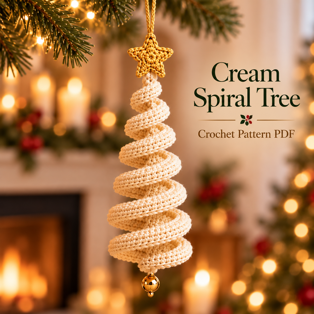 5-in-1 Holiday Ornament Crochet Pattern PDF | 3D Spiral Christmas Tree & Pumpkin Patterns