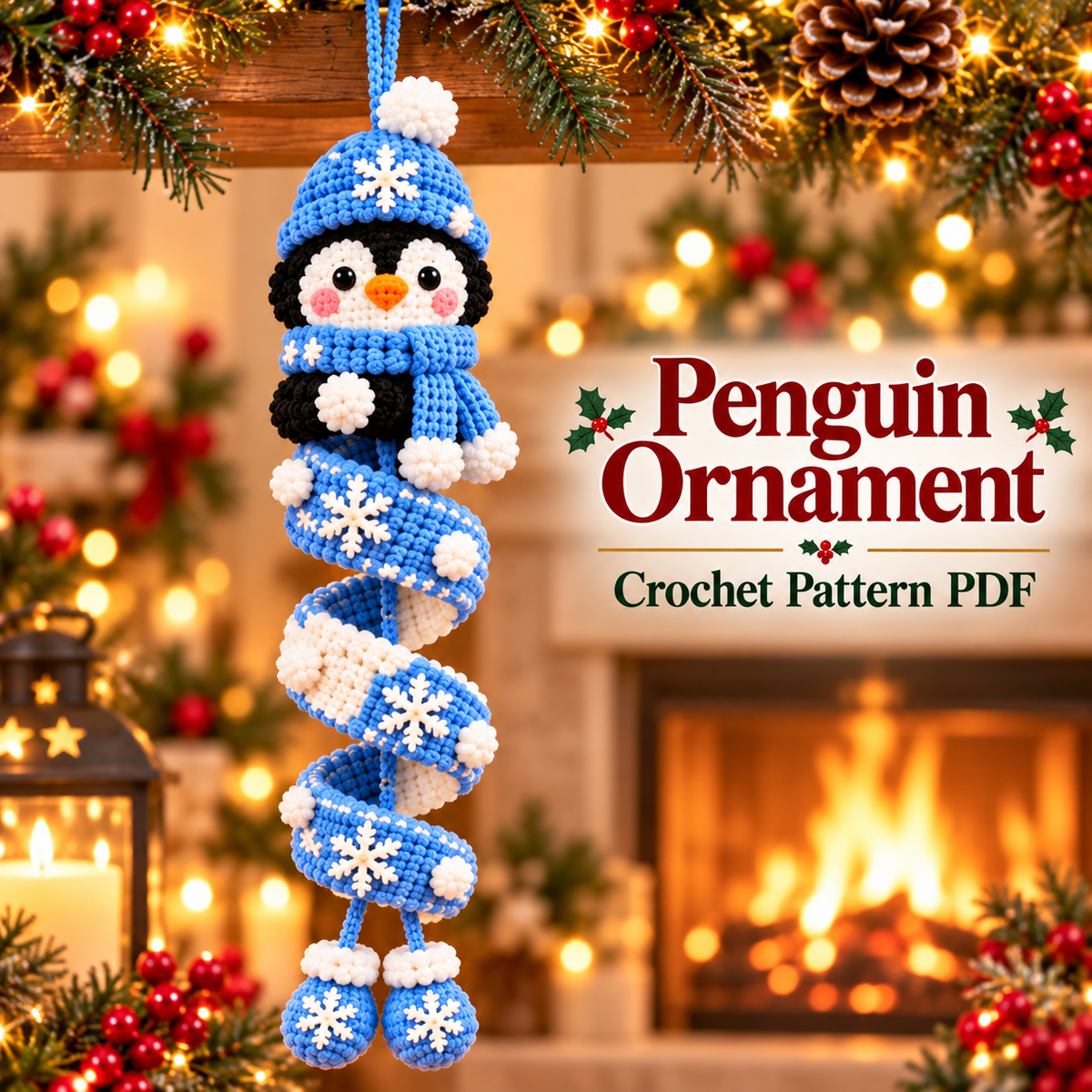 6-in-1 Christmas Spiral Ornament Crochet Pattern PDF | Holiday Hanging Decor Digital Download
