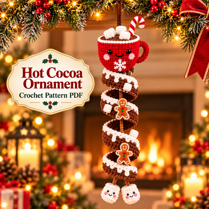 6-in-1 Christmas Spiral Ornament Crochet Pattern PDF | Holiday Hanging Decor Digital Download