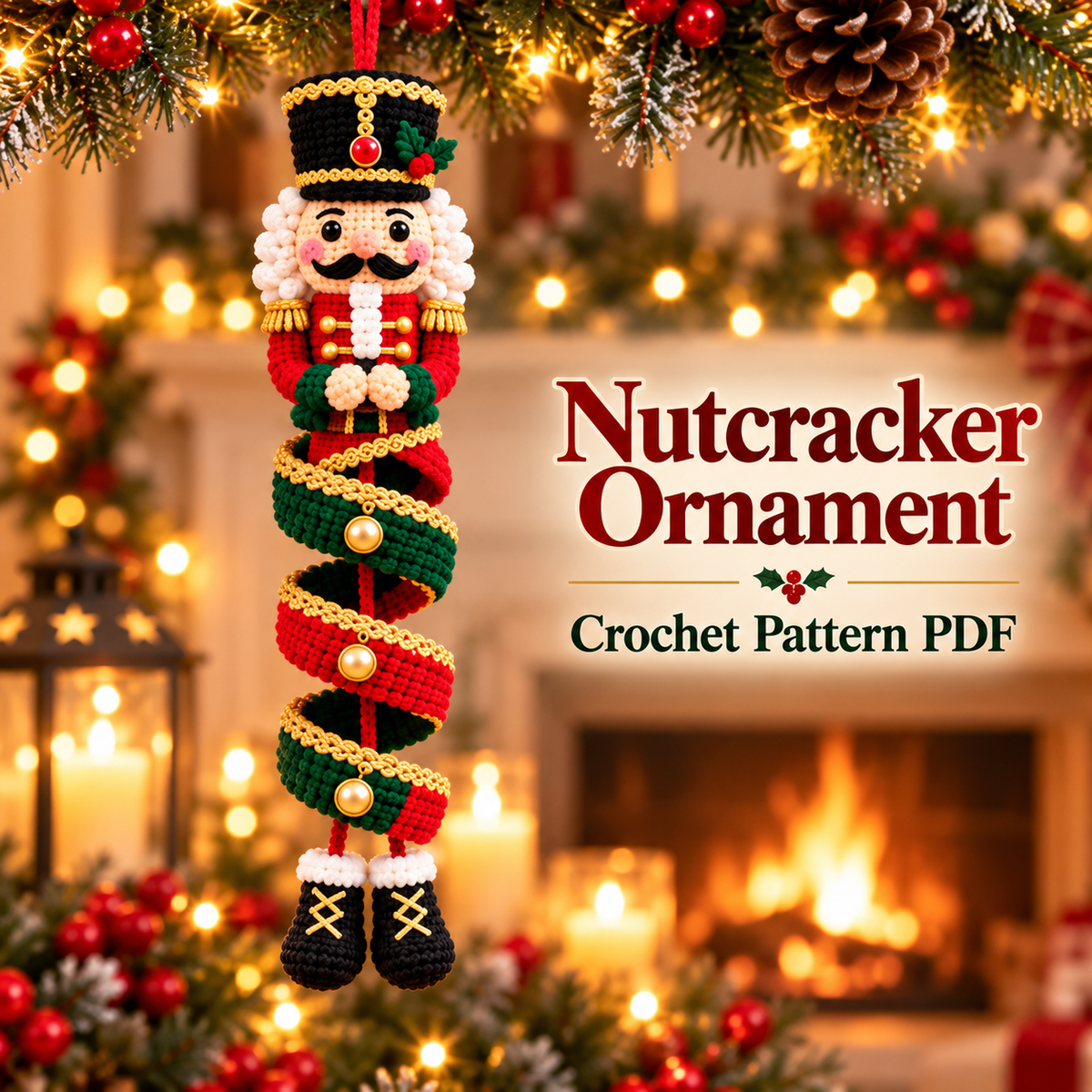 6-in-1 Christmas Spiral Ornament Crochet Pattern PDF | Holiday Hanging Decor Digital Download