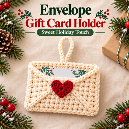 3-in-1 Christmas Gift Card Holder Crochet Pattern PDF | Santa Mitten, Tree & Envelope Designs | Holiday Ornament Digital Download