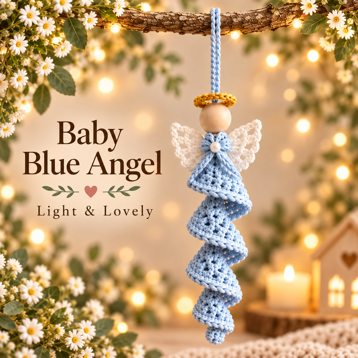 Crochet Angel Ornament Pattern PDF | 5 Spiral Angel Designs | Christmas Tree Hanging Decor | Wooden Bead Angel Digital Download