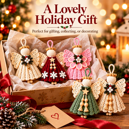 5-in-1 Crochet Angel Ornament Pattern Bundle PDF | Christmas Angel Amigurumi | Holiday Tree Decorations | Digital Download