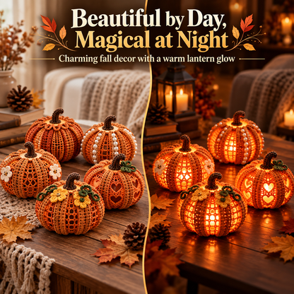 Crochet Pumpkin Lantern Pattern PDF | Light-Up Halloween Pumpkin Decor | Fall & Thanksgiving Crochet Decoration | Digital Download