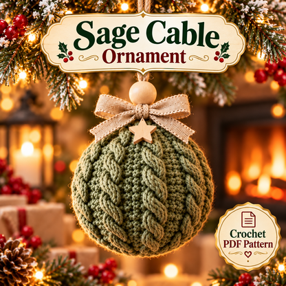 3-in-1 Crochet Christmas Bauble Pattern PDF | Cable & Textured Ornament Bundle | Christmas Tree Decorations