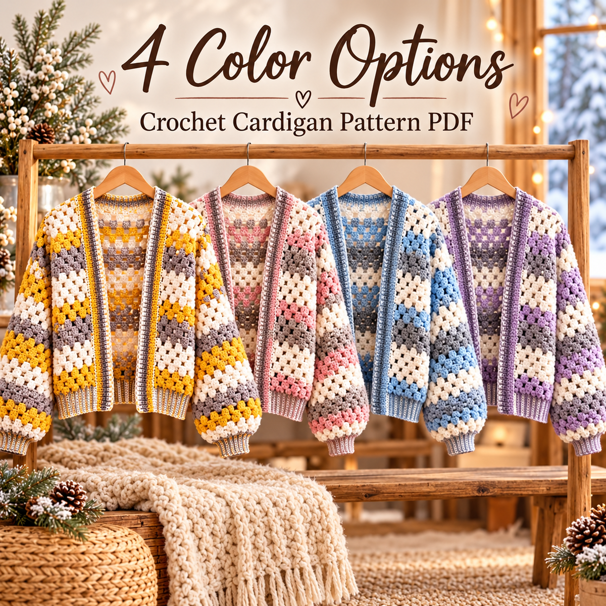Crochet Cardigan Pattern PDF | Women’s Granny Cardigan | Easy Crochet Sweater Digital Download