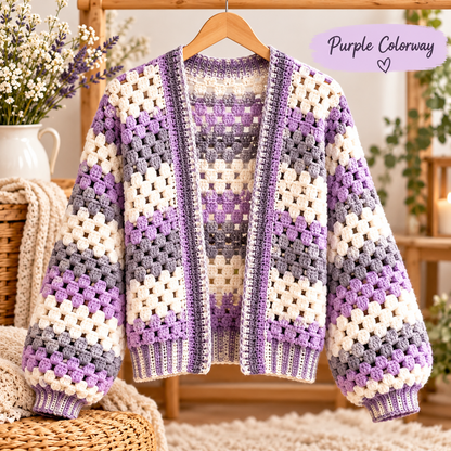 Crochet Cardigan Pattern PDF | Women’s Granny Cardigan | Easy Crochet Sweater Digital Download